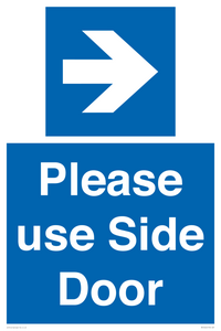 Please use Side Door (arrow Right) 